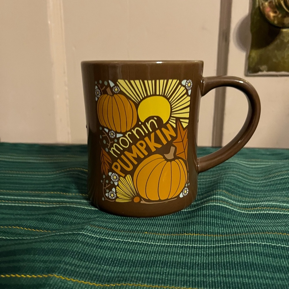 Brown "Mornin' Pumpkin" Fall Ceramic Mug